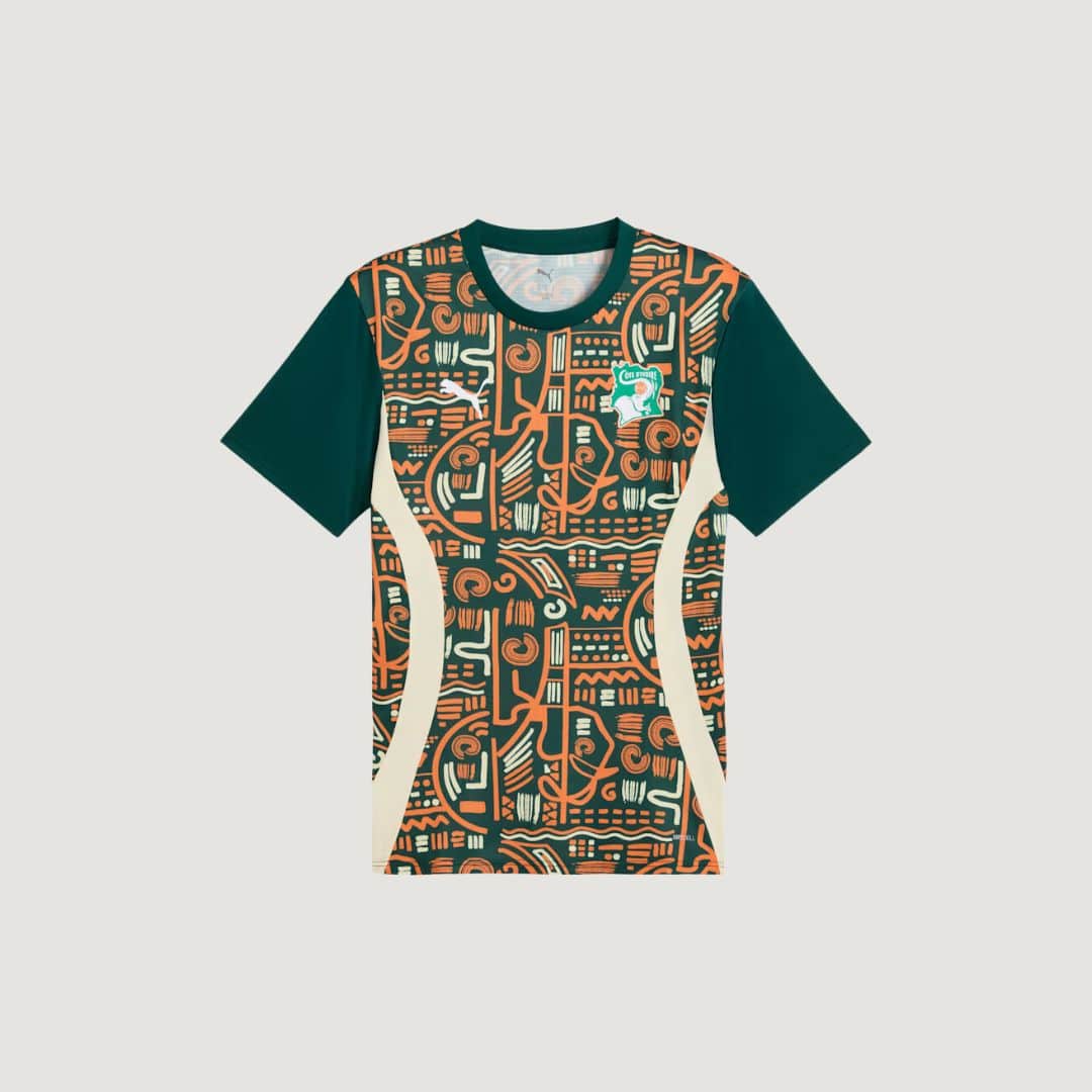 Côte d'Ivoire - Maillot d'avant-match 24/25 - Orange, vert